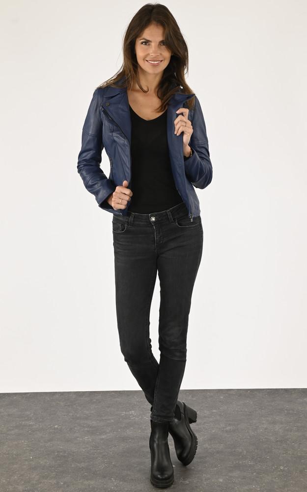 La Canadienne Blouson En Agneau Bleu Saphir