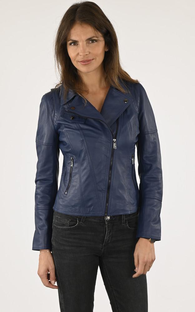la canadienne Blouson en agneau bleu saphir