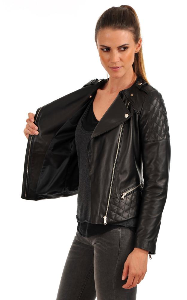 La Canadienne Blouson En Cuir Agneau Matelassé