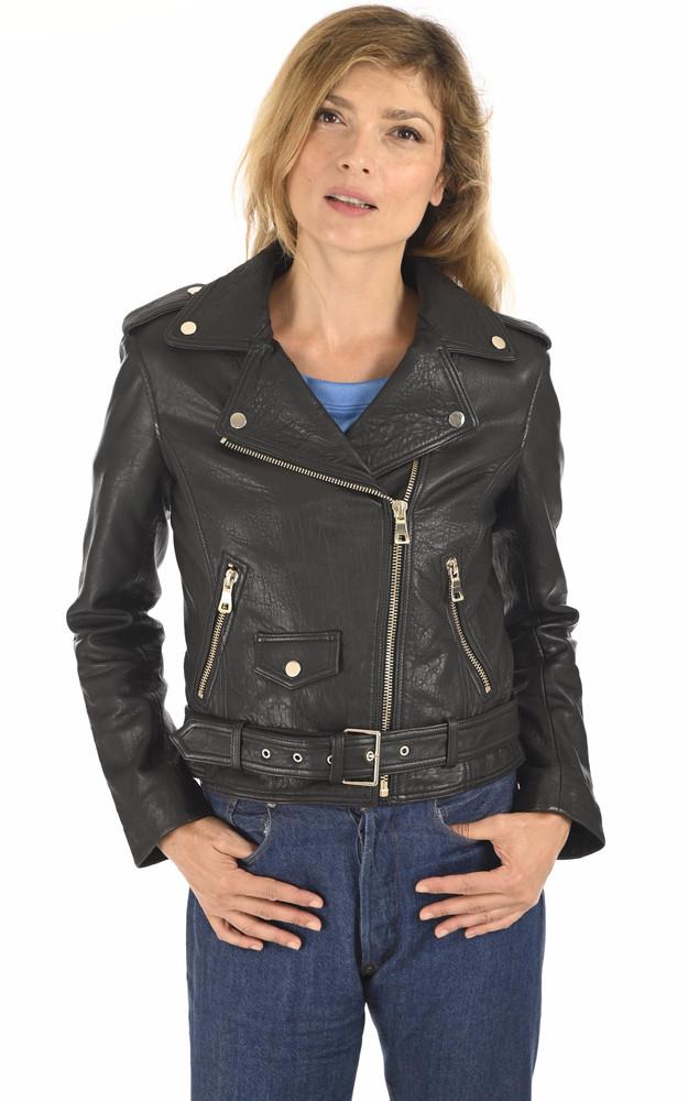 La Canadienne Blouson En Cuir Agneau Noir