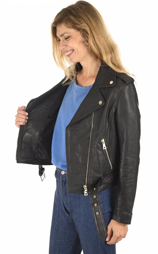 La Canadienne Blouson En Cuir Agneau Noir