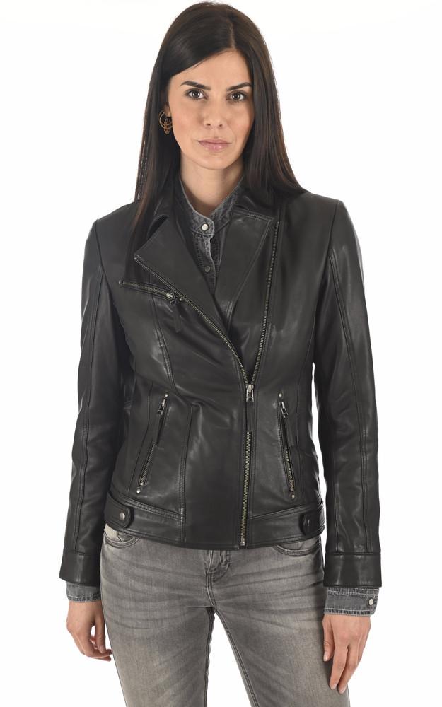 la canadienne Blouson en cuir agneau noir