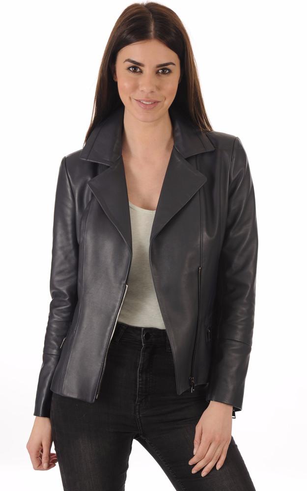 la canadienne Blouson en cuir bleu marine