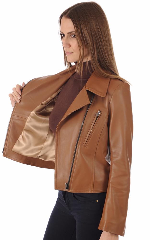 La Canadienne Blouson En Cuir Camel Femme