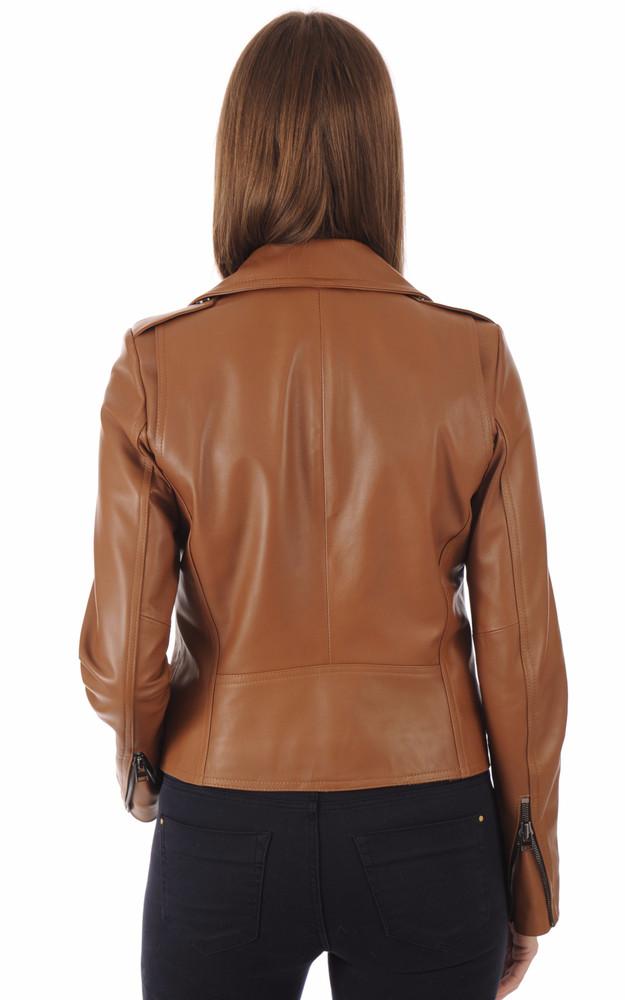 La Canadienne Blouson En Cuir Camel Femme