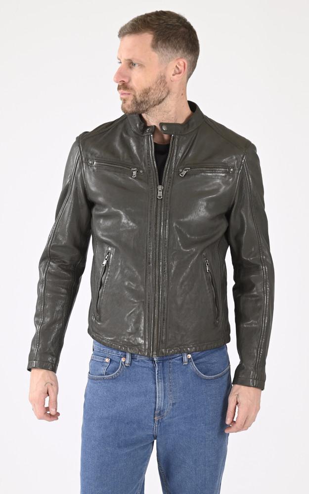 La Canadienne Blouson En Cuir Gafino Khaki