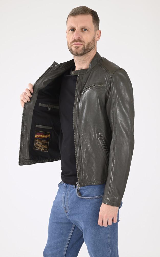 La Canadienne Blouson En Cuir Gafino Khaki