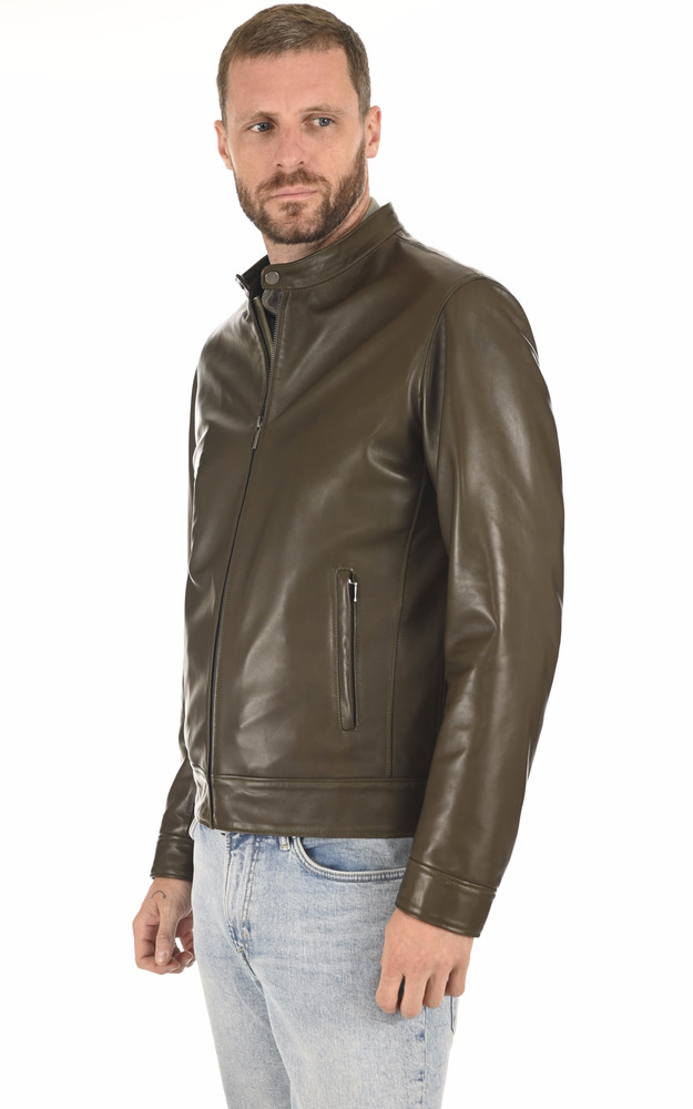 La Canadienne Blouson En Cuir Kaki