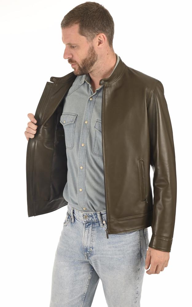 La Canadienne Blouson En Cuir Kaki