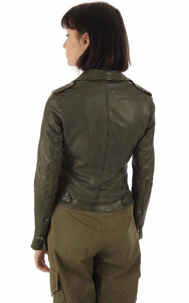 La Canadienne Blouson En Cuir Kaki Femme