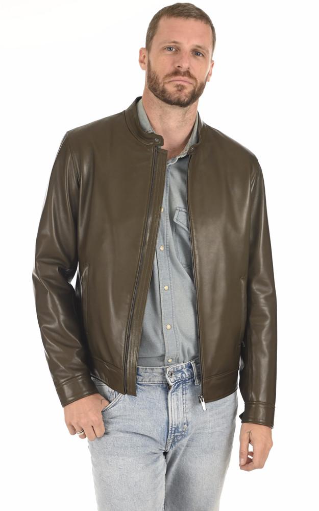 la canadienne Blouson en cuir kaki