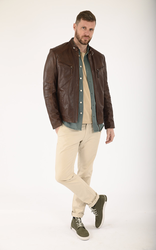 La Canadienne Blouson En Cuir Marron