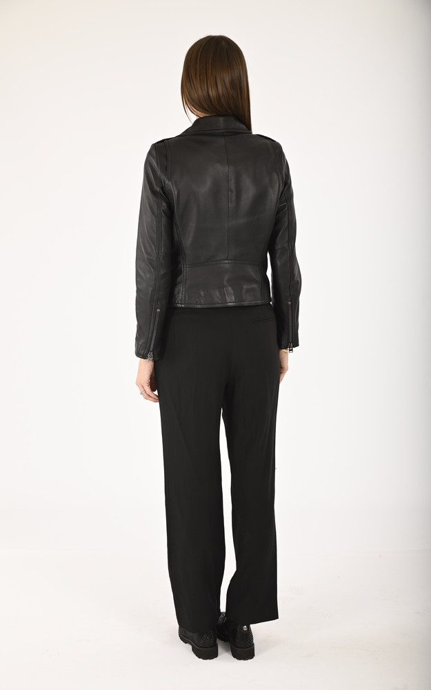 La Canadienne Blouson En Cuir Noir Femme