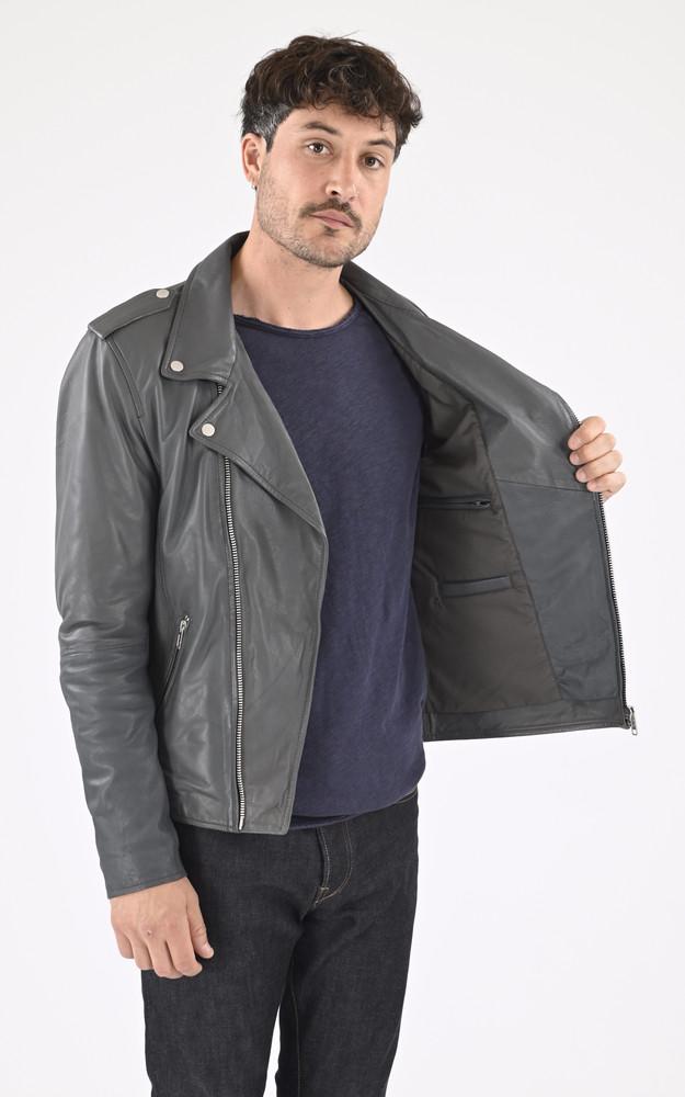 La Canadienne Blouson En Cuir Rocky GRIS