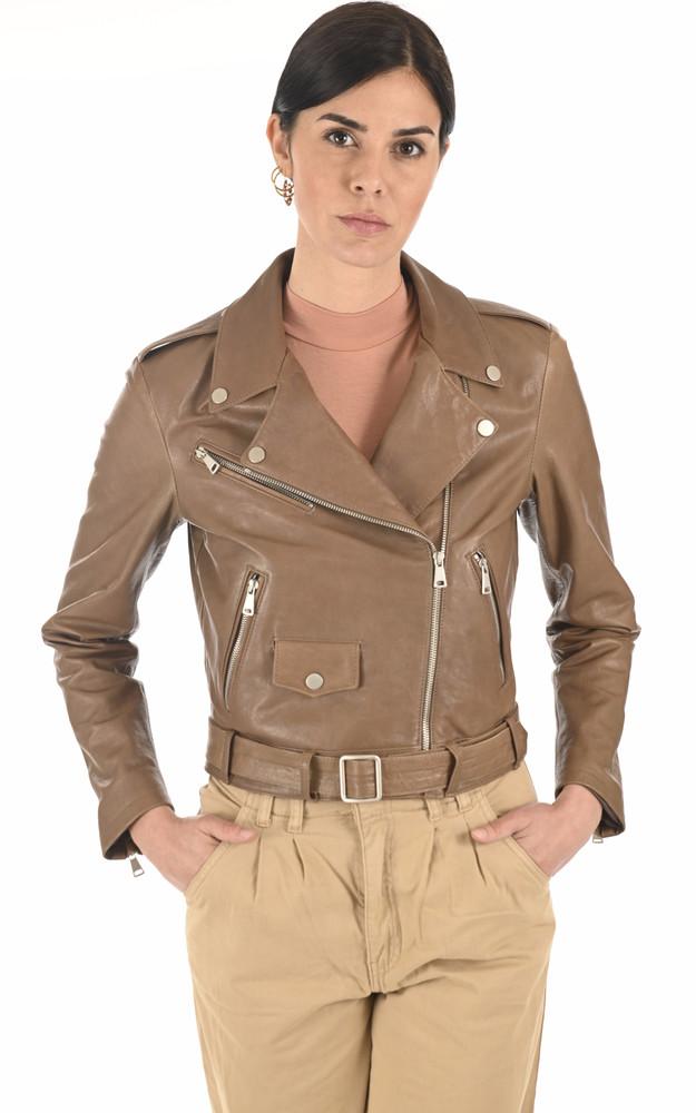 La Canadienne Blouson En Cuir Végétal Taupe