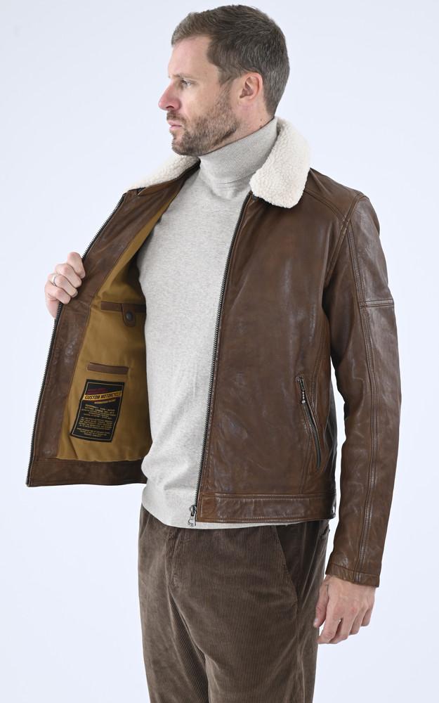 La Canadienne Blouson Esprit Pilote Platon Cognac