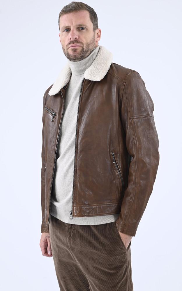 la canadienne Blouson esprit pilote Platon cognac