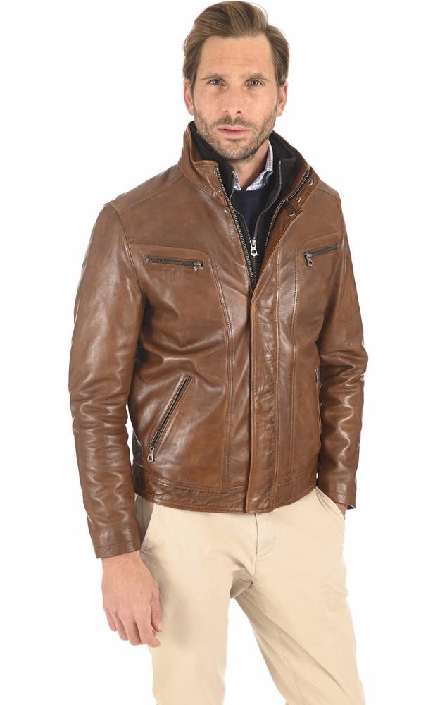 la canadienne Blouson Falconero cuir marron clair