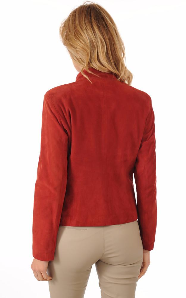 La Canadienne Blouson Femme Cuirs Velours Rouge