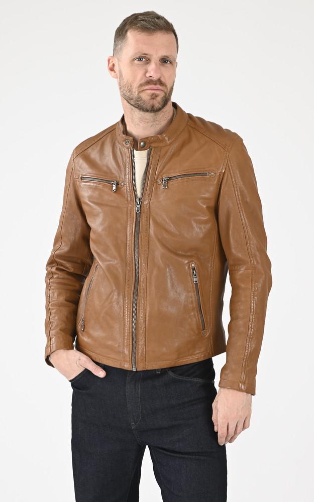 la canadienne Blouson Gafino en cuir cognac