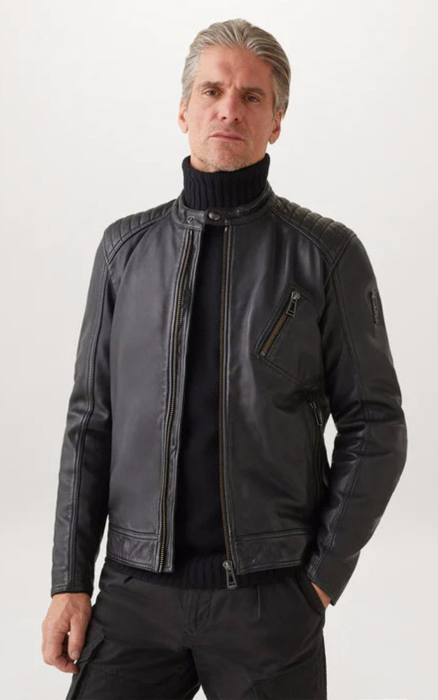 la canadienne Blouson motard cuir noir
