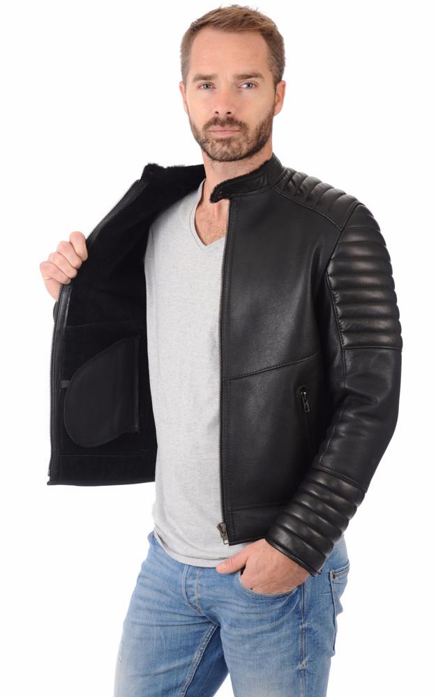 La Canadienne Blouson Motard En Mouton Noir
