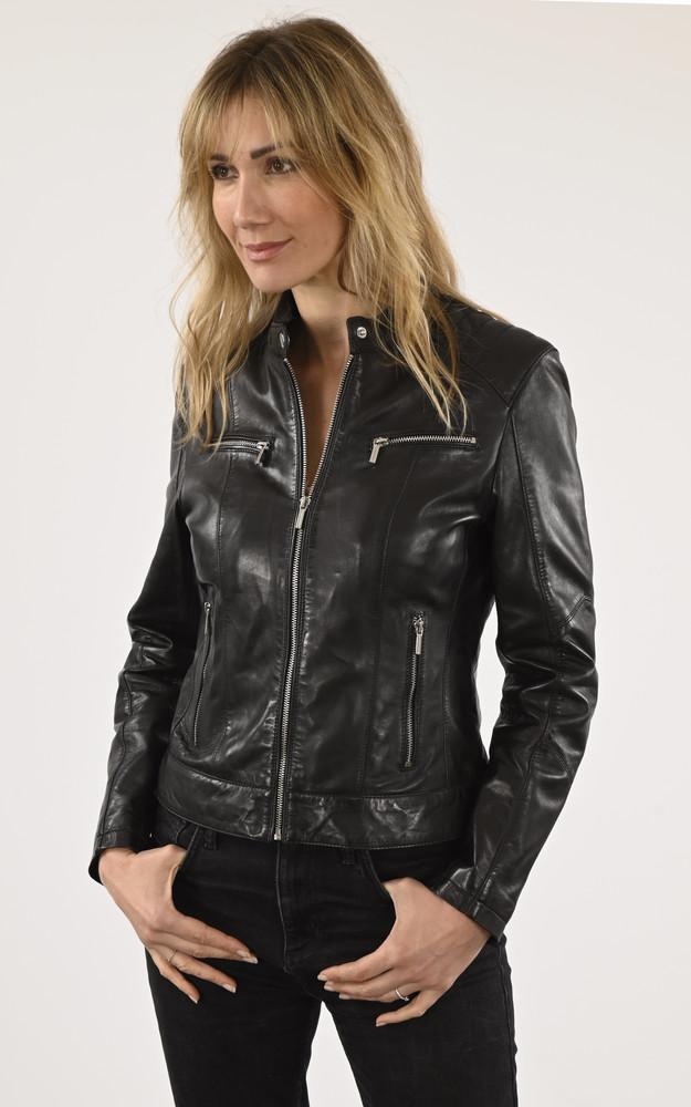 la canadienne Blouson motard Jody cuir noir