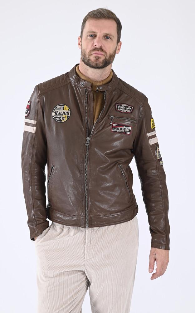 la canadienne Blouson motard Limerock marron