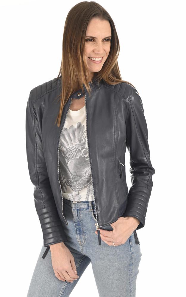 La Canadienne Blouson Motard Louise Bleu Marine