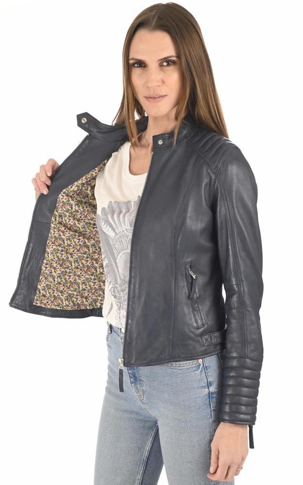 La Canadienne Blouson Motard Louise Bleu Marine