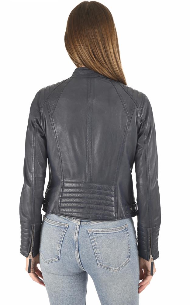 La Canadienne Blouson Motard Louise Bleu Marine