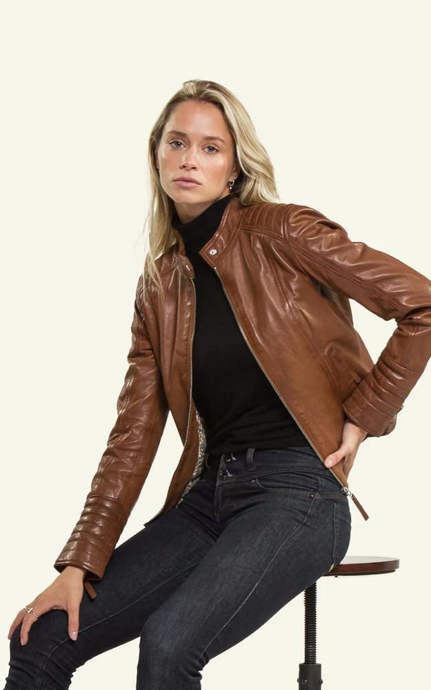 La Canadienne Blouson Motard Louise Cognac