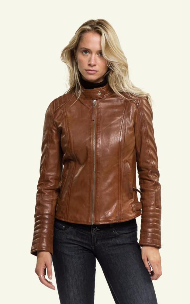 La Canadienne Blouson Motard Louise Cognac