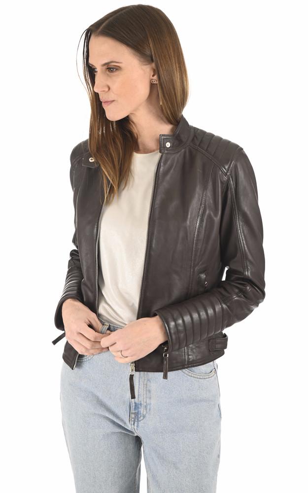 La Canadienne Blouson Motard Louise Marron