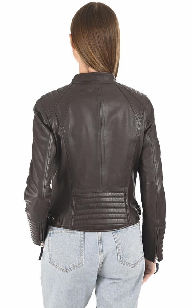 La Canadienne Blouson Motard Louise Marron