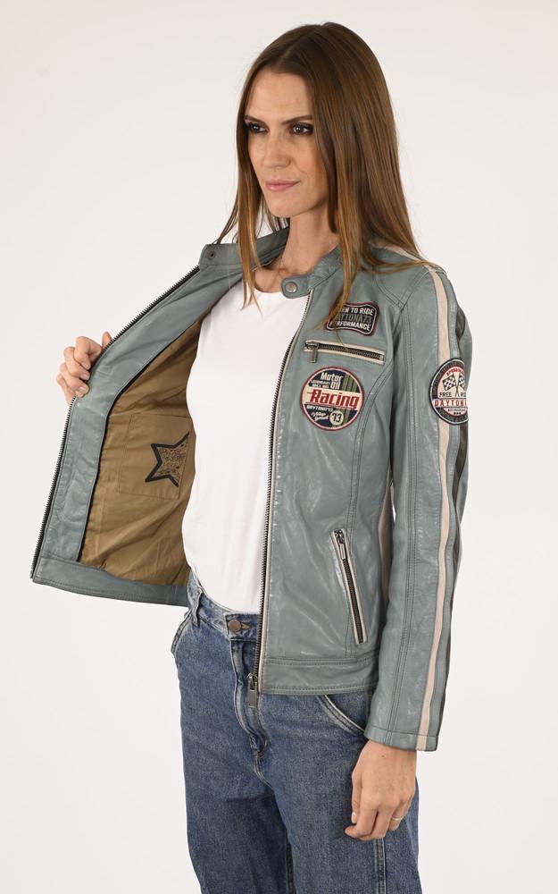 La Canadienne Blouson Motard Soline Bleu Ciel
