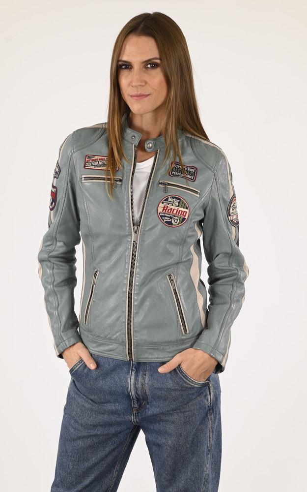 La Canadienne Blouson Motard Soline Bleu Ciel