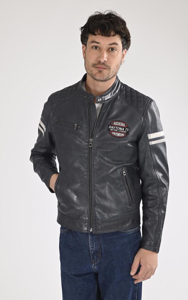 La Canadienne Blouson Moto Spencer Bleu