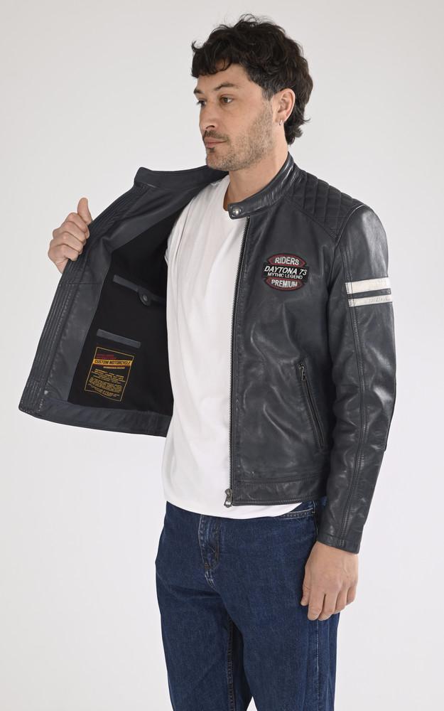 La Canadienne Blouson Moto Spencer Bleu