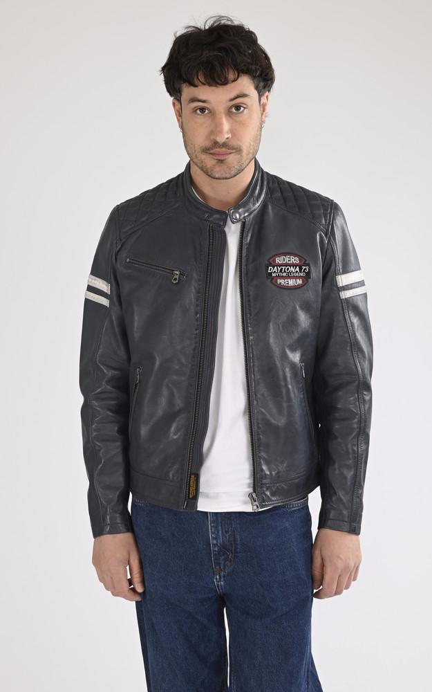 la canadienne Blouson moto Spencer bleu