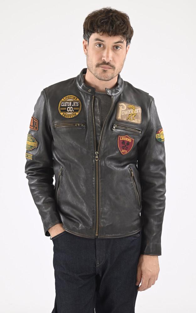 la canadienne Blouson moto vintage Martinez noir