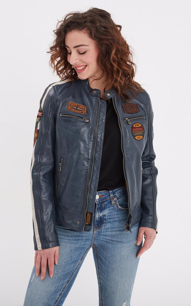 La Canadienne Blouson Moto Wartbugy Bleu