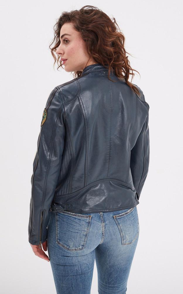 La Canadienne Blouson Moto Wartbugy Bleu