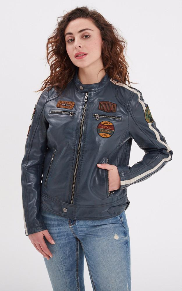 la canadienne Blouson moto Wartbugy bleu