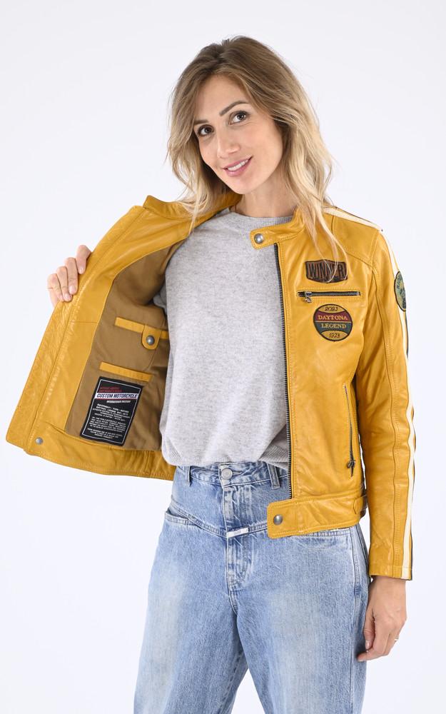La Canadienne Blouson Moto Wartbugy Jaune