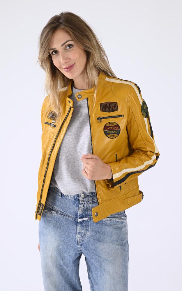 La Canadienne Blouson Moto Wartbugy Jaune