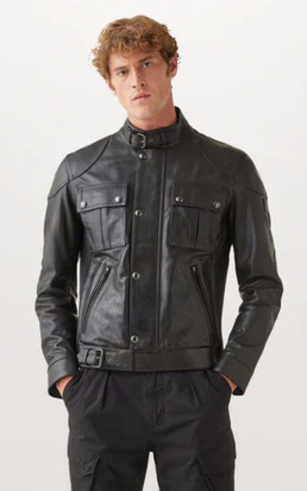 la canadienne Blouson multipoches cuir noir