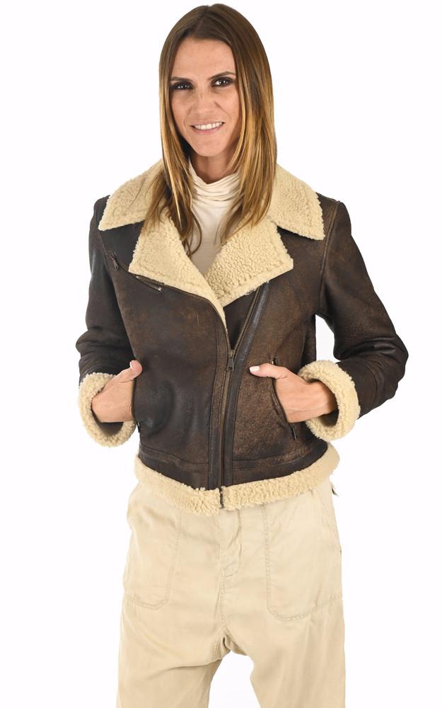 La Canadienne Blouson Peau Lainée Marron
