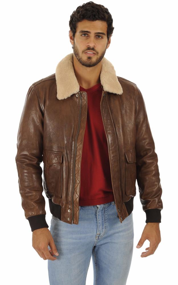 La Canadienne Blouson Pilote Corsair Marron Clair