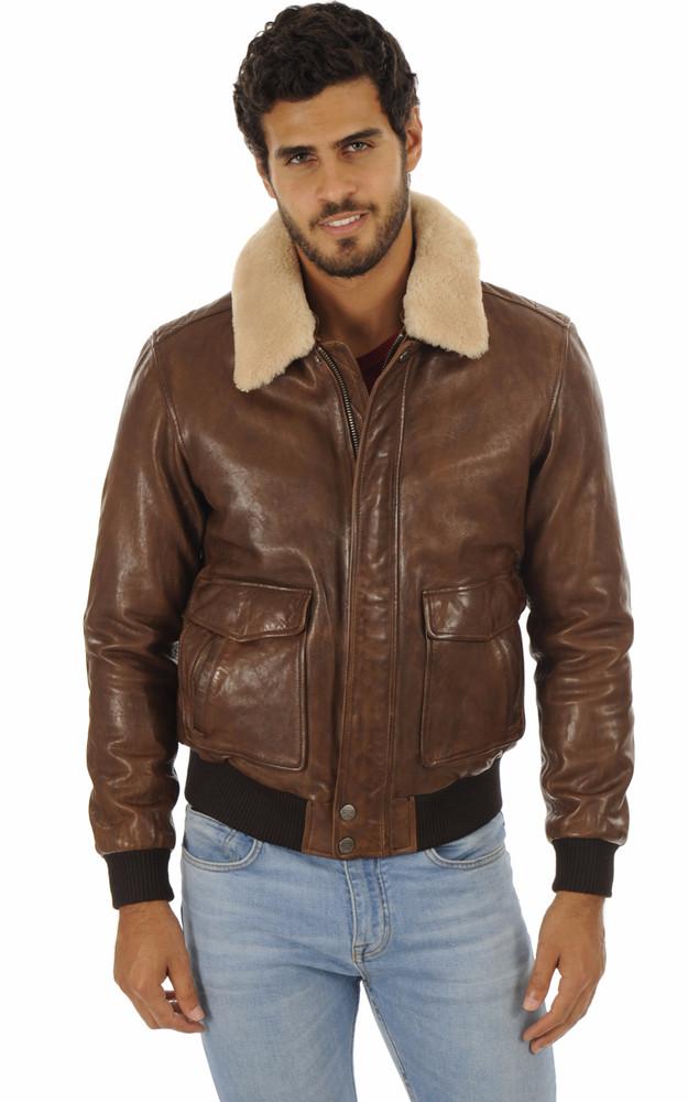 la canadienne Blouson pilote Corsair marron clair